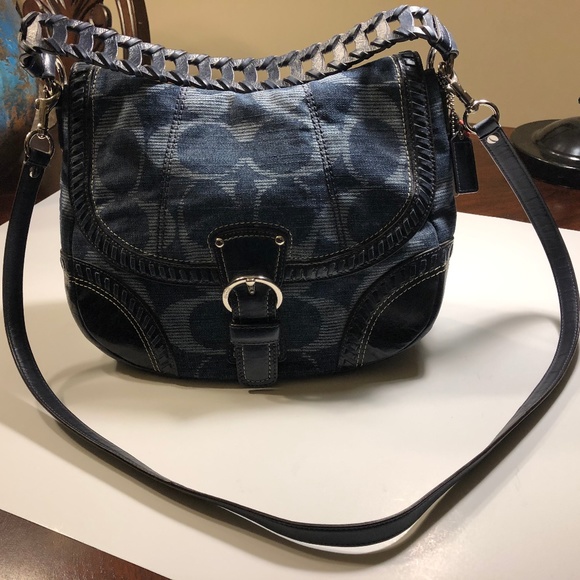Coach Handbags - Coach Poppy Signature Denim Shoulder Bag